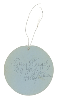 Casey Stengel Twice Signed Christmas Card (Beckett)